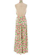Oscar de la Renta Dot Printed Halter Dress Dress arcadeshops.com