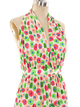 Oscar de la Renta Dot Printed Halter Dress Dress arcadeshops.com
