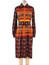 Oscar de la Renta Floral Print Shirt Dress Dress arcadeshops.com