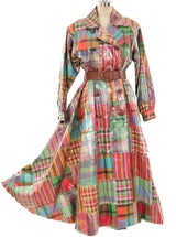Oscar de la Renta Rainbow Plaid Raincoat Outerwear arcadeshops.com