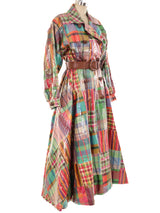 Oscar de la Renta Rainbow Plaid Raincoat Outerwear arcadeshops.com