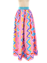 Oscar de la Renta Printed Taffeta Maxi Skirt Bottom arcadeshops.com