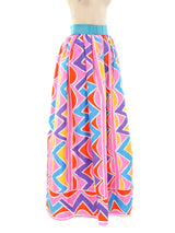 Oscar de la Renta Printed Taffeta Maxi Skirt Bottom arcadeshops.com
