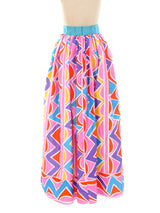 Oscar de la Renta Printed Taffeta Maxi Skirt Bottom arcadeshops.com