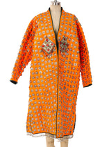 Orange Afghani Coin Embellished Coat Jacket arcadeshops.com