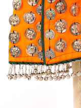 Orange Afghani Coin Embellished Coat Jacket arcadeshops.com