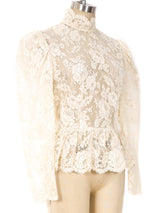 Lace Puff Sleeve Top Top arcadeshops.com