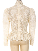 Lace Puff Sleeve Top Top arcadeshops.com