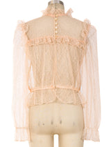 Pink Lace Ruffle Top Top arcadeshops.com