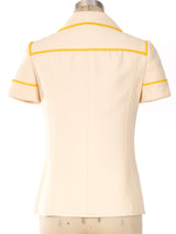 Courreges Yellow Trimmed Ivory Jacket Jacket arcadeshops.com