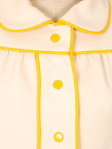 Courreges Yellow Trimmed Ivory Jacket Jacket arcadeshops.com