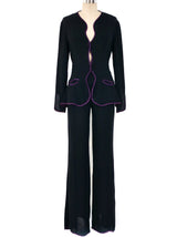 Ossie Clark Black Crepe Judy Pant Suit Suit arcadeshops.com