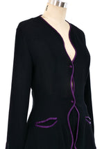 Ossie Clark Black Crepe Judy Pant Suit Suit arcadeshops.com