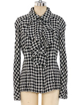 Chanel Houndstooth Ruffled Top Top arcadeshops.com