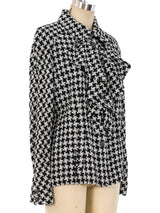 Chanel Houndstooth Ruffled Top Top arcadeshops.com