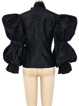 Valentino Puff Sleeve Taffeta Shirt Top arcadeshops.com