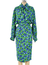 Yves Saint Laurent Floral Printed Silk Ensemble Suit arcadeshops.com