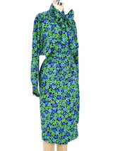 Yves Saint Laurent Floral Printed Silk Ensemble Suit arcadeshops.com