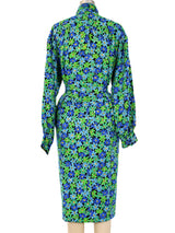 Yves Saint Laurent Floral Printed Silk Ensemble Suit arcadeshops.com