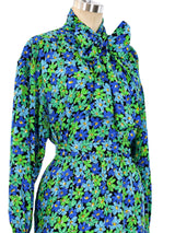 Yves Saint Laurent Floral Printed Silk Ensemble Suit arcadeshops.com