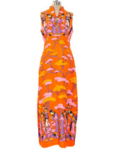 Geisha Printed Sleeveless Maxi Dress Dress arcadeshops.com