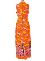Geisha Printed Sleeveless Maxi Dress Dress arcadeshops.com