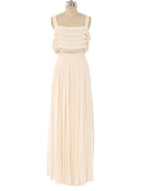 Louis Feraud Pleated Chiffon Palazzo Ensemble Suit arcadeshops.com