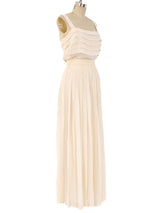 Louis Feraud Pleated Chiffon Palazzo Ensemble Suit arcadeshops.com