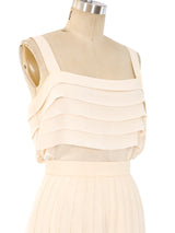 Louis Feraud Pleated Chiffon Palazzo Ensemble Suit arcadeshops.com