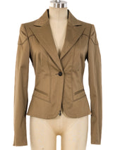 Gucci Khaki Cropped Blazer Jacket arcadeshops.com
