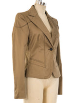 Gucci Khaki Cropped Blazer Jacket arcadeshops.com