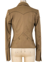 Gucci Khaki Cropped Blazer Jacket arcadeshops.com