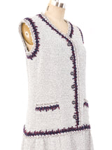 Chanel Fringe Trimmed Tweed Dress Dress arcadeshops.com