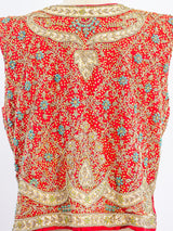Bullion Embellished Open Front Vest Top arcadeshops.com