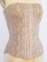 Jitrois Snake Embossed Leather Bustier Top arcadeshops.com