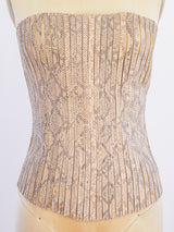 Jitrois Snake Embossed Leather Bustier Top arcadeshops.com