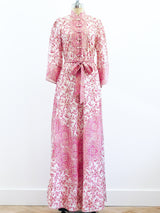 Raksha Block Printed Silk Caftan Dress arcadeshops.com