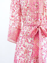 Raksha Block Printed Silk Caftan Dress arcadeshops.com