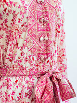 Raksha Block Printed Silk Caftan Dress arcadeshops.com