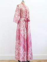 Raksha Block Printed Silk Caftan Dress arcadeshops.com