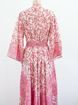 Raksha Block Printed Silk Caftan Dress arcadeshops.com