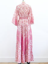 Raksha Block Printed Silk Caftan Dress arcadeshops.com