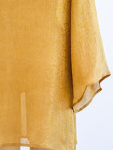 Oscar de la Renta Gold Lame Tunic Top arcadeshops.com