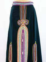 Moroccan Soutache Trim Maxi Skirt Skirt arcadeshops.com