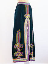 Moroccan Soutache Trim Maxi Skirt Skirt arcadeshops.com