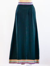 Moroccan Soutache Trim Maxi Skirt Skirt arcadeshops.com