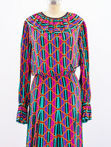 Yves Saint Laurent Printed Silk Dress Dress arcadeshops.com