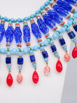 Egyptian Revival Fringed Bib Necklace Jewelry arcadeshops.com