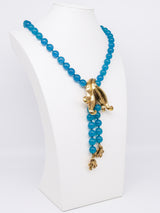 Valentino Teal Bead Bolo Style Necklace Jewelry arcadeshops.com