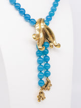 Valentino Teal Bead Bolo Style Necklace Jewelry arcadeshops.com